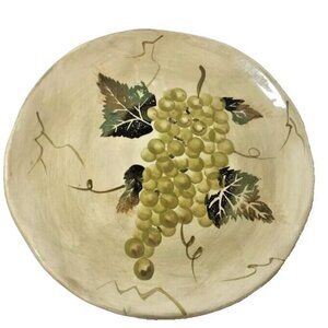 TableTops Unlimited Cabernet 8" Hand Painted Semi Scalloped Salad Plate